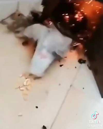 To threaten a pigeon with eat this or you get the fire