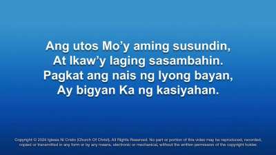ANG NAIS NG IYONG BAYAN, MABIGYAN KA NG KASIYAHAN