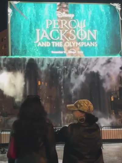 Dafne Keen Saara Chaudry Percy Jackson billboard vid