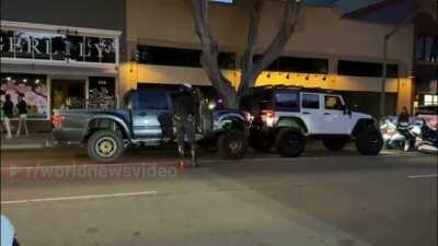 Truck driver gets some instant karma