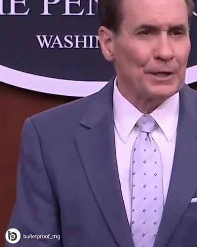 Pentagon Press Secretary, John Kirby, holds back his emotions, when asked about the psychology behind Putin's war crimes / actions