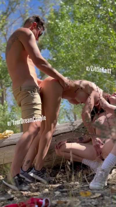 Taking a cock break on our hike