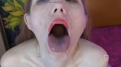 Braces dildo swallow and gag out