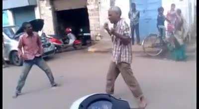 Funny street fight