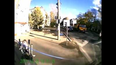 Russia. Truck had a brake failure. Baby died 3 days later. Woman hospitalized