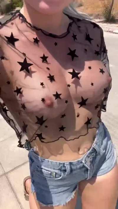 I wear the shirt so that everyone can see them bounce.