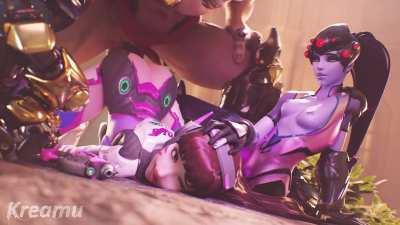 D.Va loses to Widowmaker and Doomfist (Kreamu)