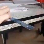 Ruler vibrating in the sunlight