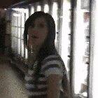 She surprised the guys watching security footage