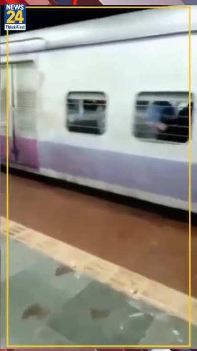 Broken pipe at a railway station.