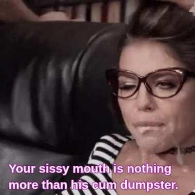 Your mouth is his cum dumpster