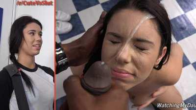 A dumb young face to cum on