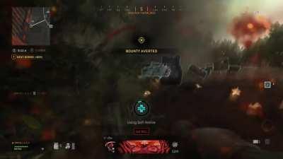 Poorly thrown C4 ends up saving me when the guy tries to execute me up close (solo) I couldn’t have laughed harder