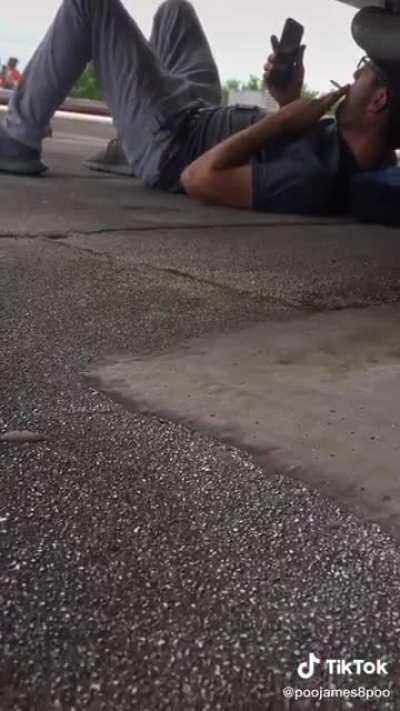 A daily occurrence when doing electrical on a roof.