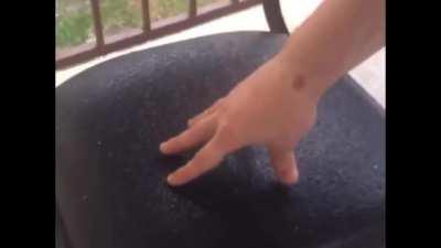 “I’m about to touch this chair”