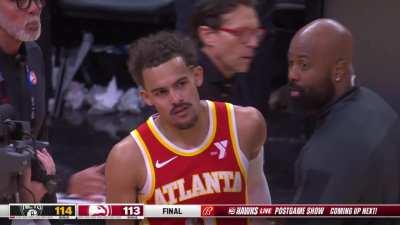 [Highlight] Trae Young misses the chance to win the game for the Hawks vs. the Nets (with replays). Trae is really upset he didn't get a foul call during the play.