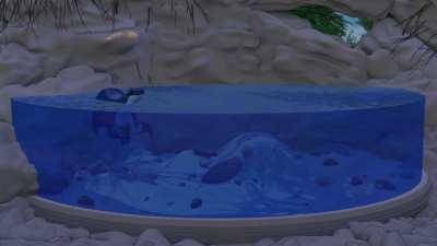 Animated Ahytherium swimming in underwater cave, based on fossil found in Poco Encantado cave