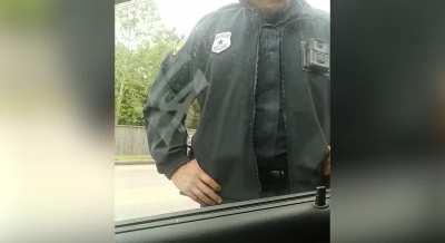 A Houston PD cop was driving recklessly and almost caused this man into a wreck. The man flipped-off the cop. The cop immediately turned on his emergency lights and pulled the man over for exercising his free-speech rights. The cop then curses out the man