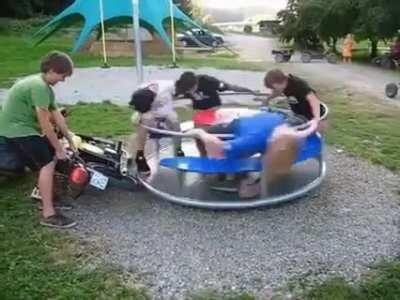 HMB while I spin a merry-go-round with a dirt bike
