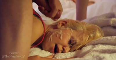 She Really Is Covered in Cum