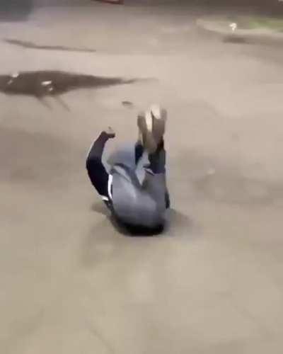 Nothing to see here, this guy falls painfully