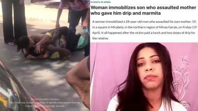 Woman uses BJJ to stop a man who attacked his own mother