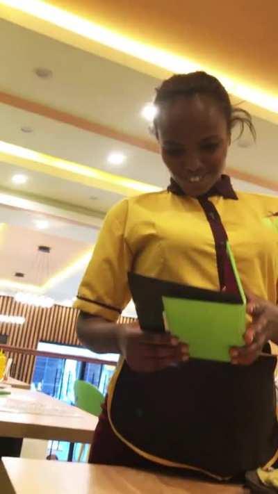 Her face lit at the sight of herself on a canvas. That's rewarding