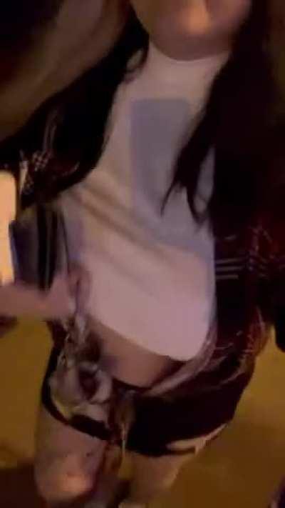 Bar hopping w my huge tits out