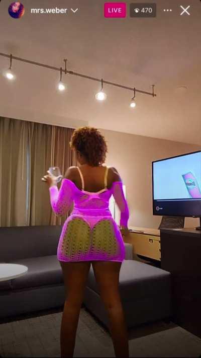 (@mrs.weber) drinking and dancing in sexy outfit on IG Live 6/10/24 Pt.2