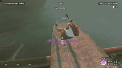 Jacket just refuses to get up.