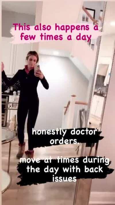 Cheryl Scott exercising her back