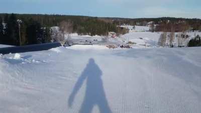 Downhill skiing in Finland.