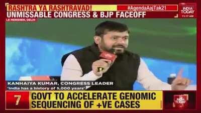 Brilliant scholar of African studies & current Congress leader Kanhaiya Kumar ends up inadvertently admitting on live stage that he had given slogans of 