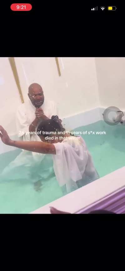 Svett getting baptized