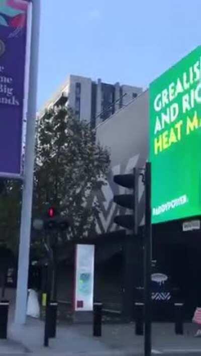 Advertising boards outside Wembley ahead of England vs. Ireland tonight