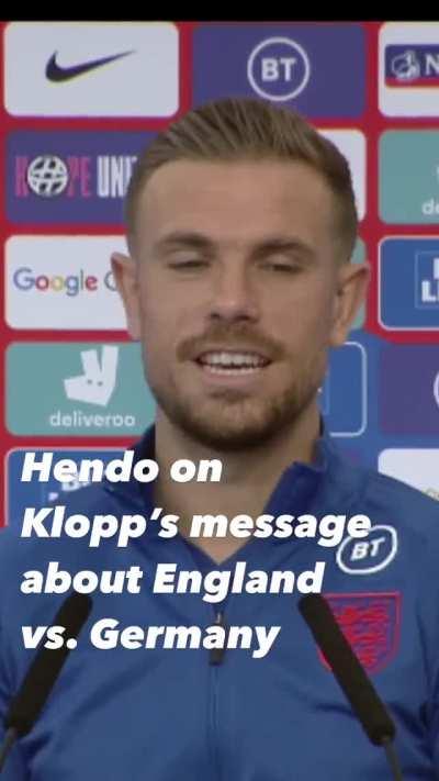 Klopp's message to Hendo ahead of England vs Germany in the Euros.