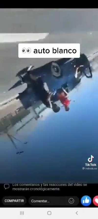 Crossed 3 lanes and I think they hit the brakes?