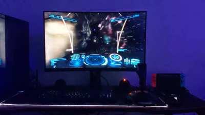 Took a while, but I finally all my lights synced with Elite and it looks pretty cool I think