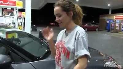 Flashing at a Gas station