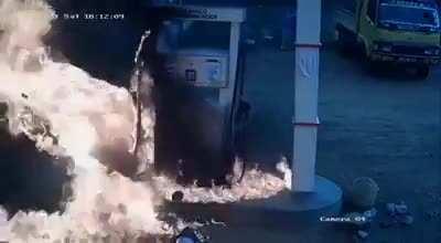 He Was Revving The Engine While Refueling