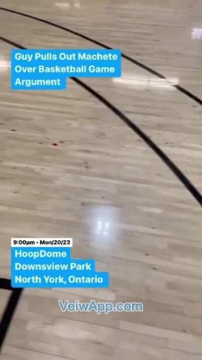 Machete Attack Over Pick Up Basketball