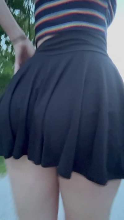 My big ass was fighting to keep my skirt on