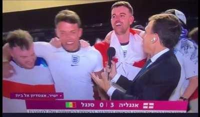 English fan shouting ‘Free Palestine’ when being interviewed by Israeli Press