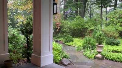 Enjoying an afternoon coffee while the rain comes down