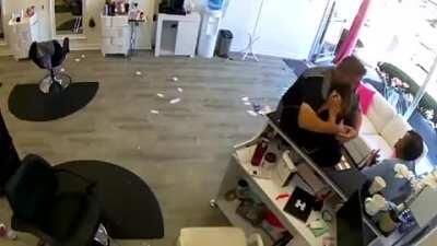 Just a normal day at a hair salon.