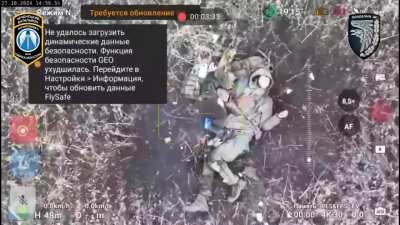 Pro-Ukraine Chechens (Sheikh Mansur Battalion) alongside 93rd Brigade eliminate 4-5 Russian invaders and destroy a couple of Russian drones in Bakhmut region. (NSFW)