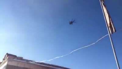 Literal Apache falling towards the guy