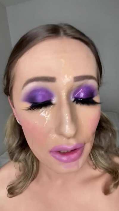 Enormous self facial with a huge toy up my ass!!! by jamiebenz