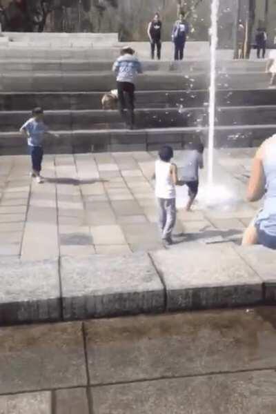I'll just let my daughter play in the fountain.