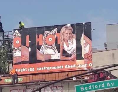 WCGW putting up a hooters billboard